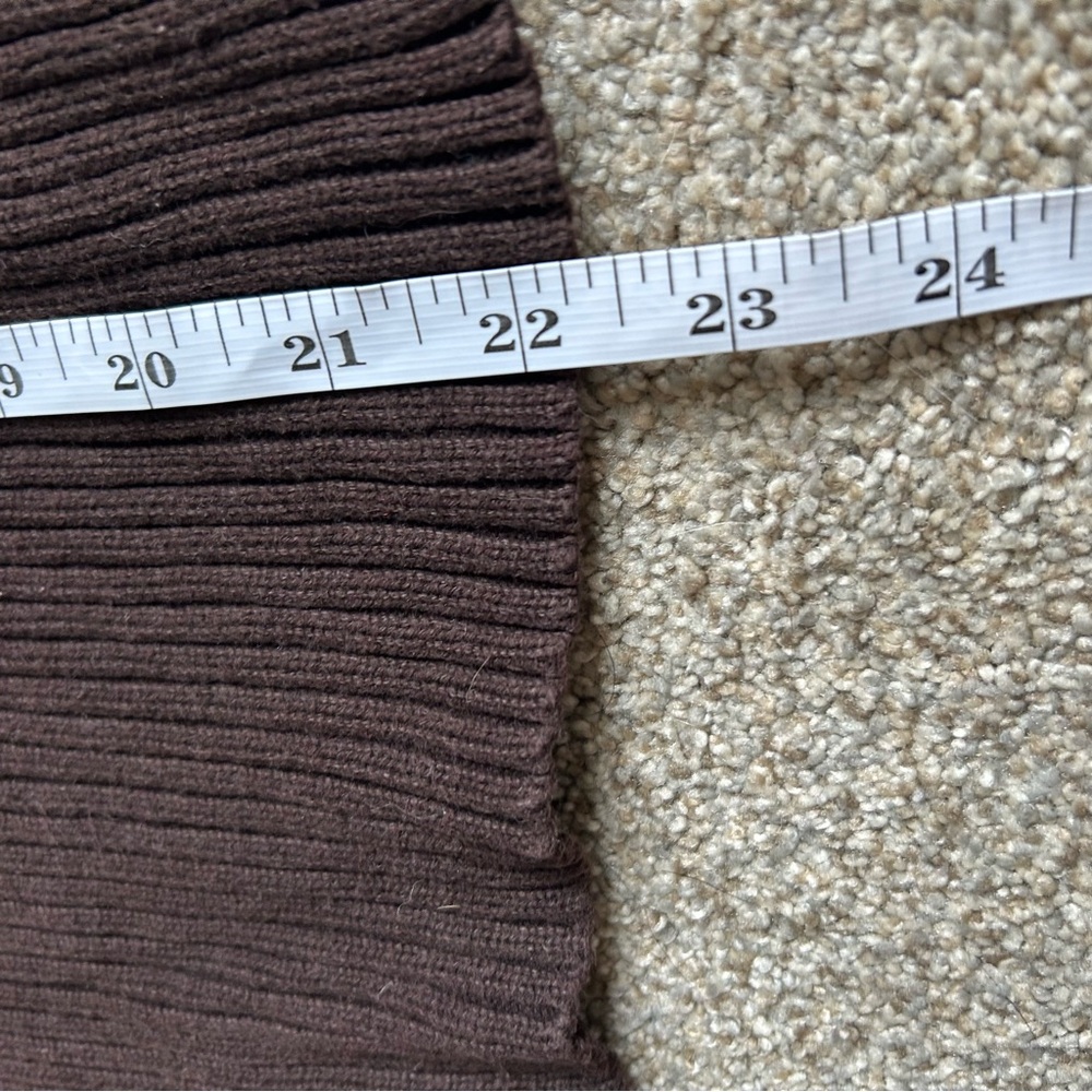 Vintage Lauren Ralph Lauren ribbed quarter zip chocolate brown pullover M - Picture 6 of 6